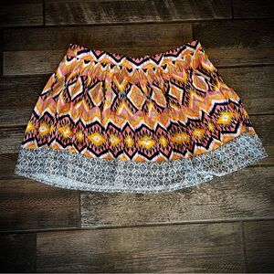 Xhilaration Southwest print elastic waist pull on short skirt XL
